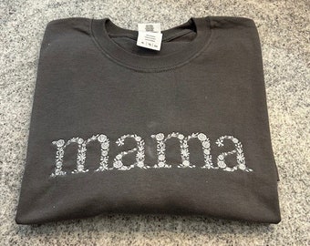 Mama Shirt, Mom Tshirt, Long Sleeve Shirt, Personalized Shirt for Mom, Mama Embroidered Shirt