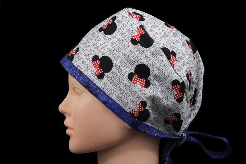 Minnie Mouse surgical hat Tie Back Scrub Hat for Men Unisex Scrub Hat Scrub Hat for Women Disney Minnie Surgical Scrub Hat