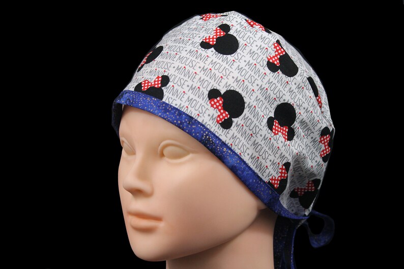 Minnie Mouse surgical hat Tie Back Scrub Hat for Men Unisex Scrub Hat Scrub Hat for Women Disney Minnie Surgical Scrub Hat