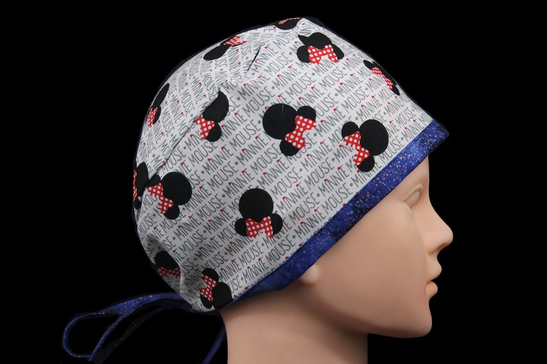 Minnie Mouse surgical hat Tie Back Scrub Hat for Men Unisex Scrub Hat Scrub Hat for Women Disney Minnie Surgical Scrub Hat