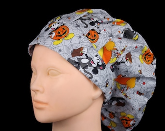Large Bouffant Halloween Cartoon Mouse: Spooky Fun Surgical Cap