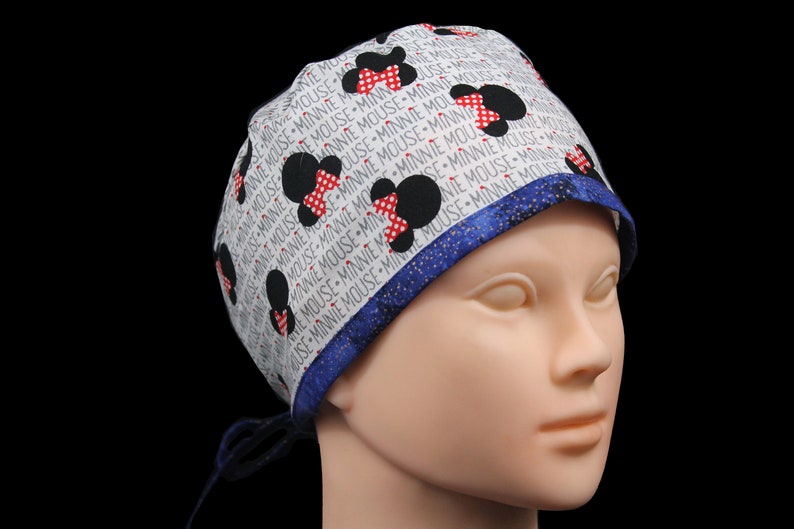 Minnie Mouse surgical hat Tie Back Scrub Hat for Men Unisex Scrub Hat Scrub Hat for Women Disney Minnie Surgical Scrub Hat