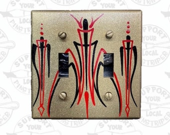 Custom painted light switch wall plate.