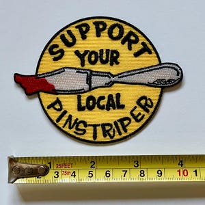 Support Your Local Pinstriper Iron-On Patch (4x3in) image 2