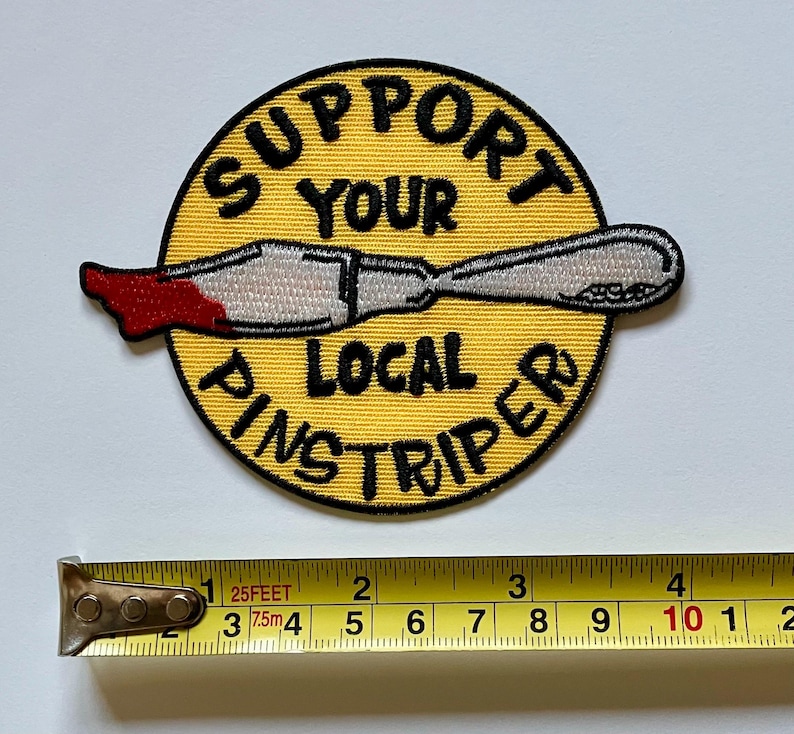 Support Your Local Pinstriper Iron-On Patch (4x3in) image 2