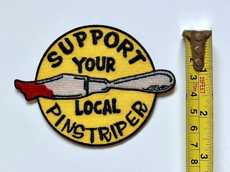 Support Your Local Pinstriper Iron-On Patch (4x3in) image 3