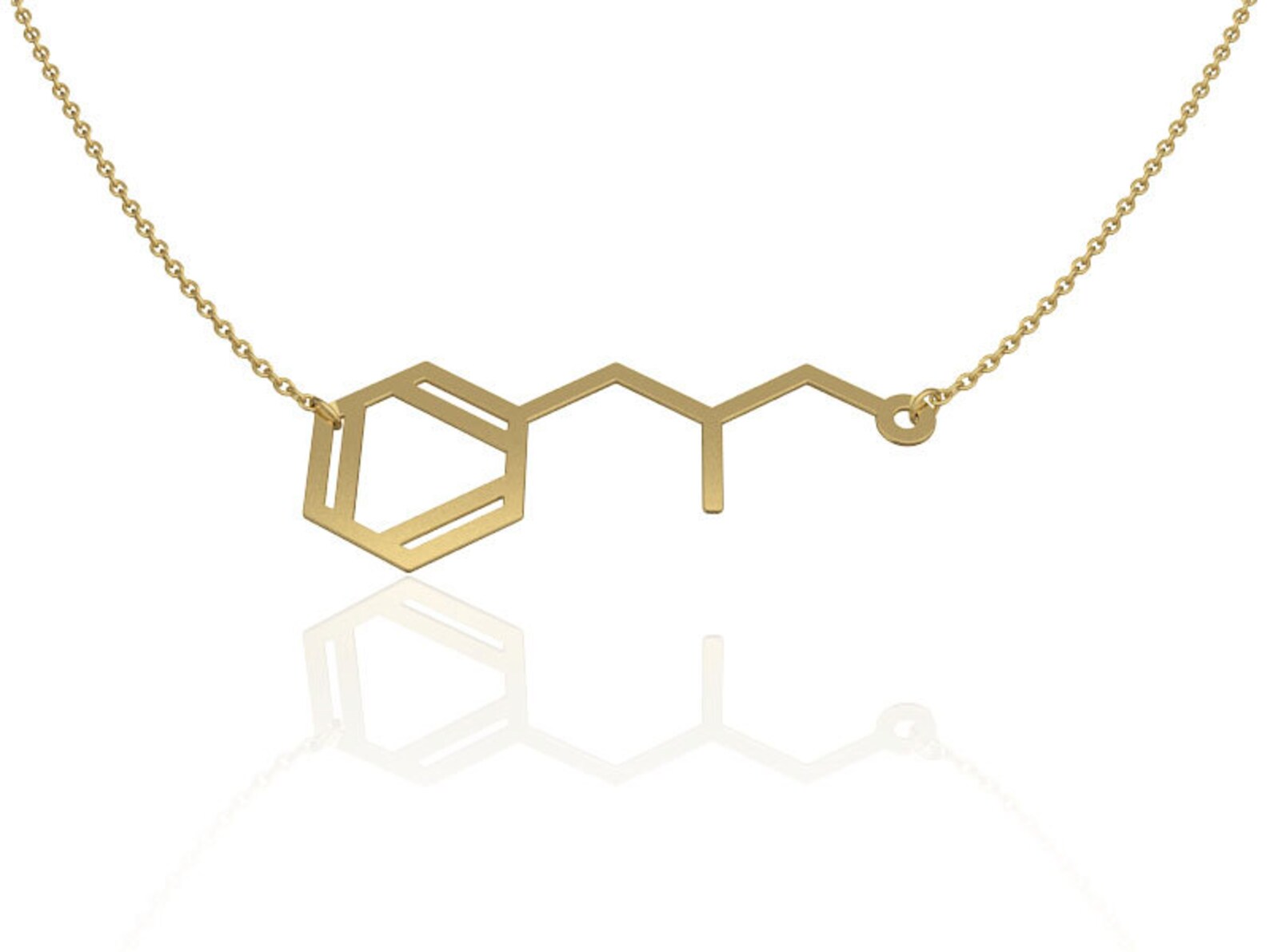 Molecule necklace 14K gold chemistry jewelry chemistry Etsy