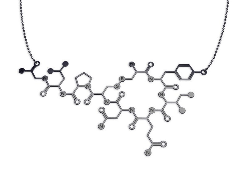 Oxytocin Molecule necklace Silver necklace chemistry jewelry science jewelry sterling silver necklace gift for mom