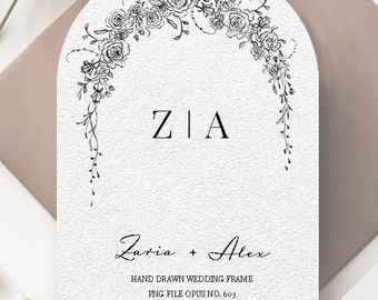Rose Arch Wedding Border Frame PNG Clipart Design / Line Art Transparent Paper Photo Program Side Leaf Menu Card Favor Love Tag Gift Emboss
