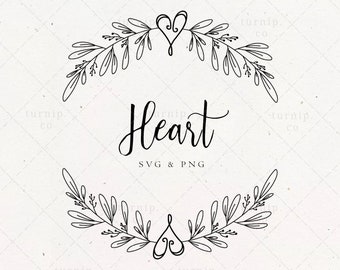 Download Heart wreath svg | Etsy
