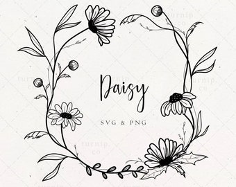 Download Daisy Wreath Svg Etsy