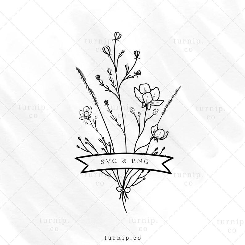 Download Flower Bouquet Svg With Ribbon Botanical Png For T Shirt Logo Design Instant Download Free Commercial Use Floral Text Divider Clipart Paper Party Kids Craft Supplies Tools 330 Co Il