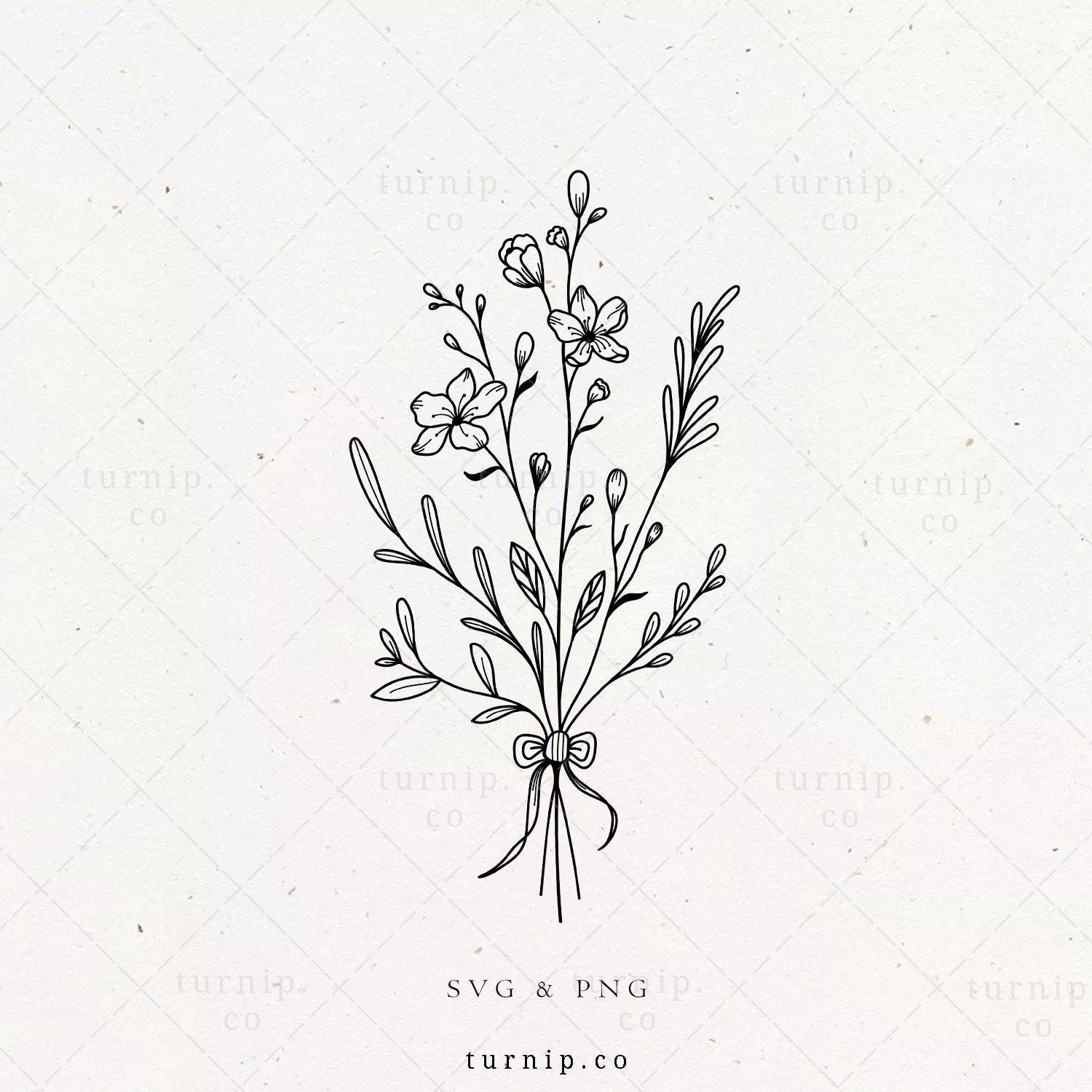 Digital Art & Collectibles Line drawing svg Flower bouquet svg Flower