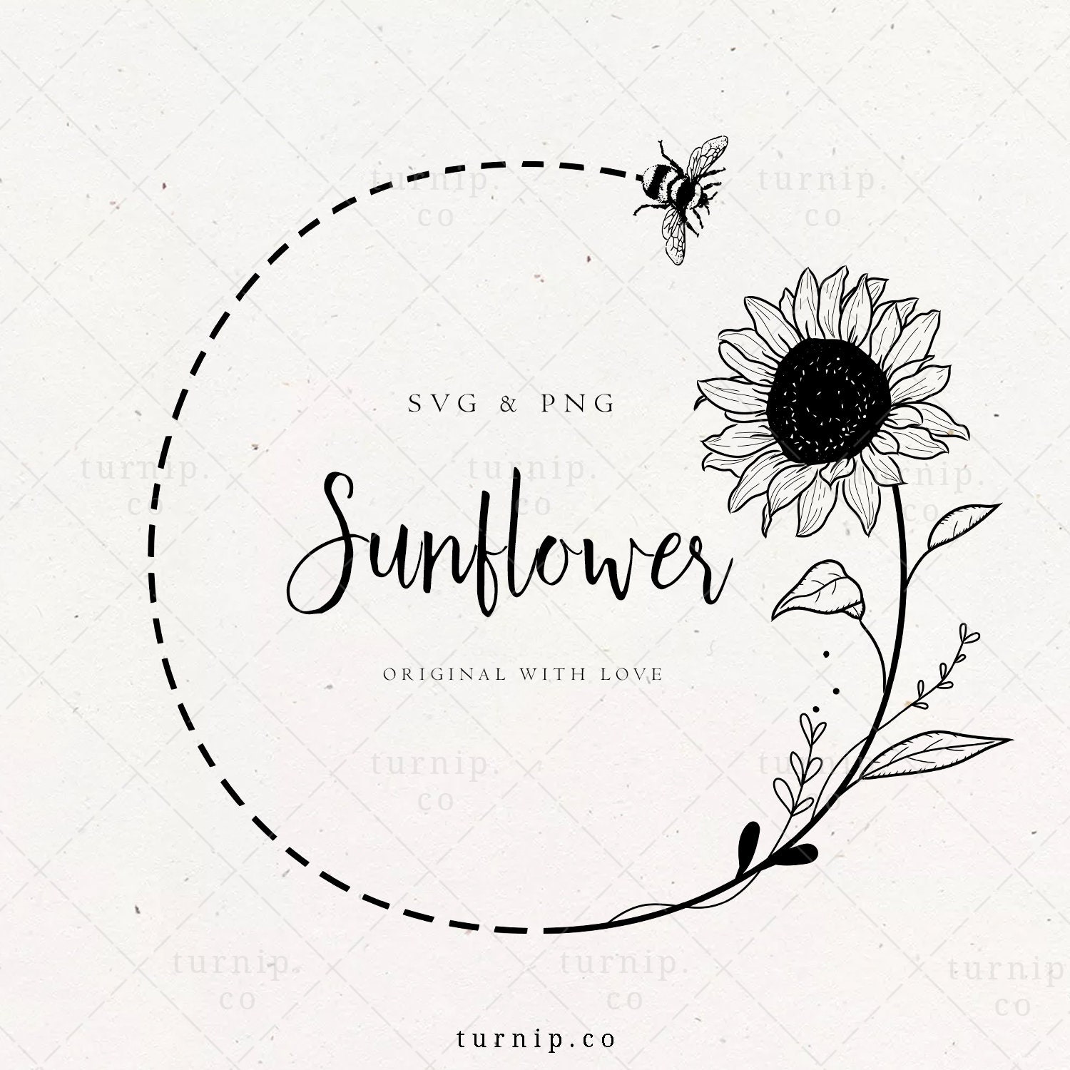 Download Sunflower And Bee Wreath Svg Monogram Frame Floral Border Etsy