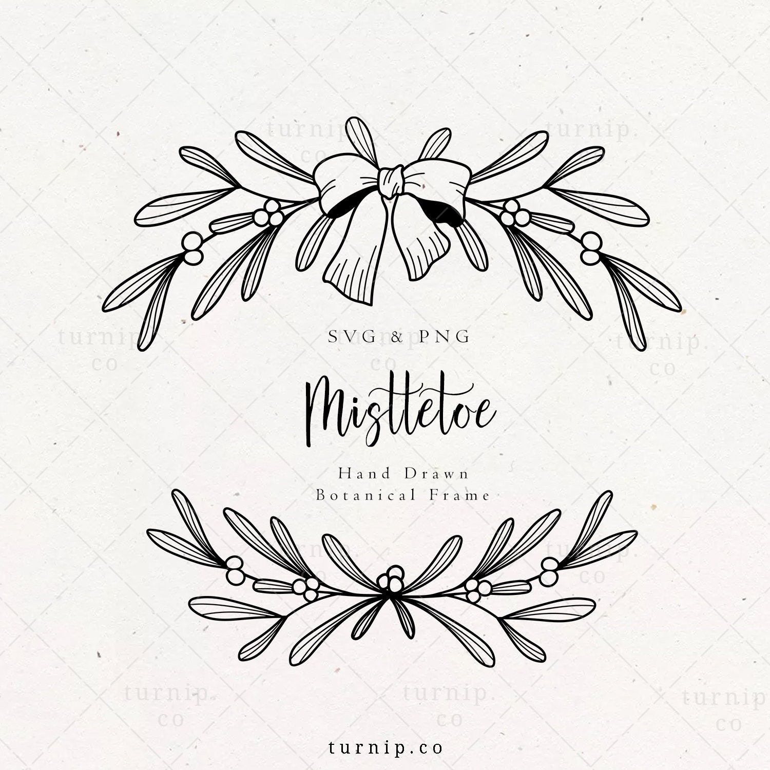 Mistletoe Garland SVG & PNG Wreath Clipart Sublimation Graphic | Etsy