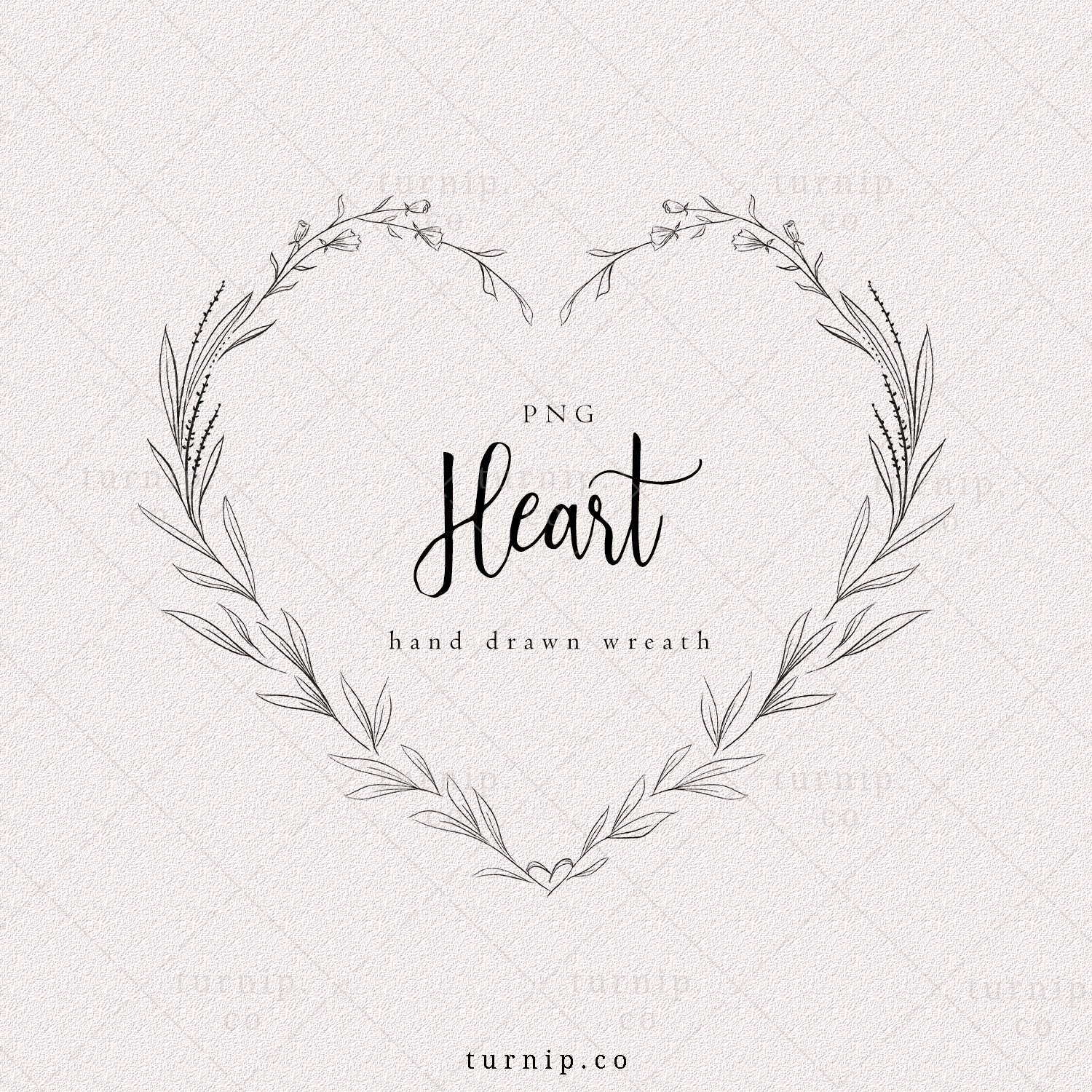 Herz Kranz Clipart Herz Rahmen Clipart Herz Lorbeer Png Etsy