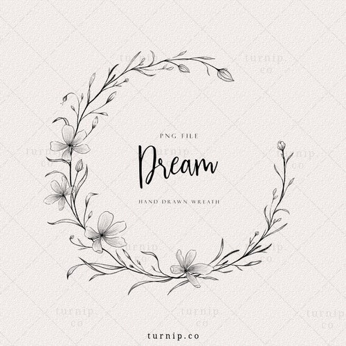 Simple Flower Wreath Clipart Half Wreath Frame Png Floral Etsy India