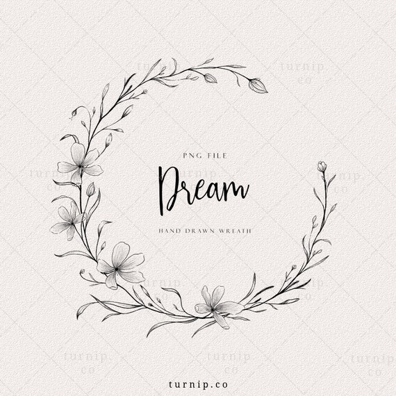 Simple Flower Wreath Clipart Half Wreath Frame Png Floral Etsy
