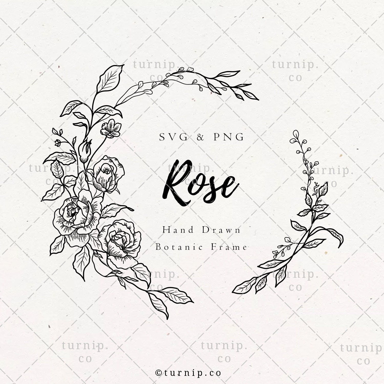 Rose Wreath Frame SVG & PNG Clipart Sublimation Graphic Design - Etsy Sweden