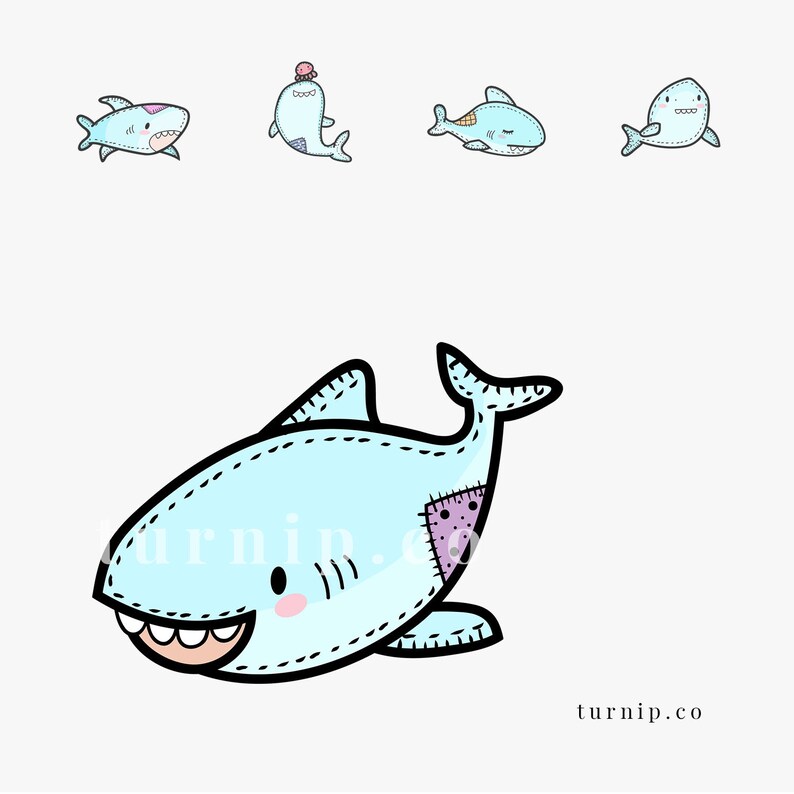 Download Baby Shark Clipart PNG & Vector Cartoon Images Black And ...