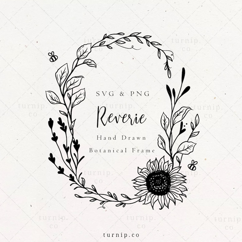 Oval Frame SVG & PNG Clipart Floral Wreath Sublimation Graphic image 1