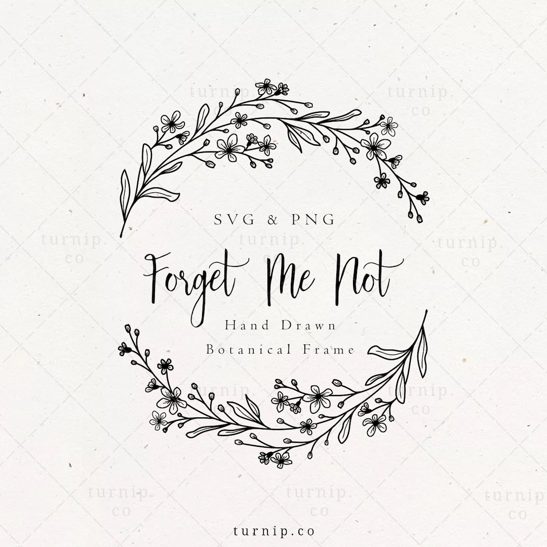 Forget Me Not Wreath SVG & PNG Clipart Sublimation Graphic - Etsy UK