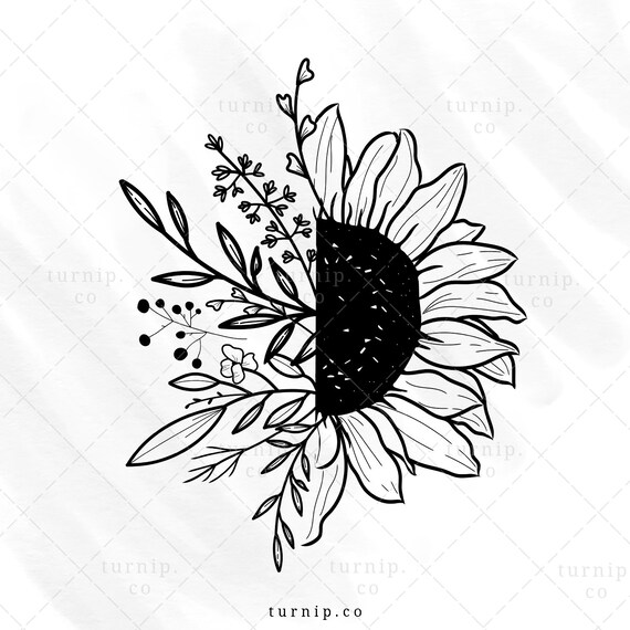 Free Free 312 Sunflower Svg Free Black And White SVG PNG EPS DXF File