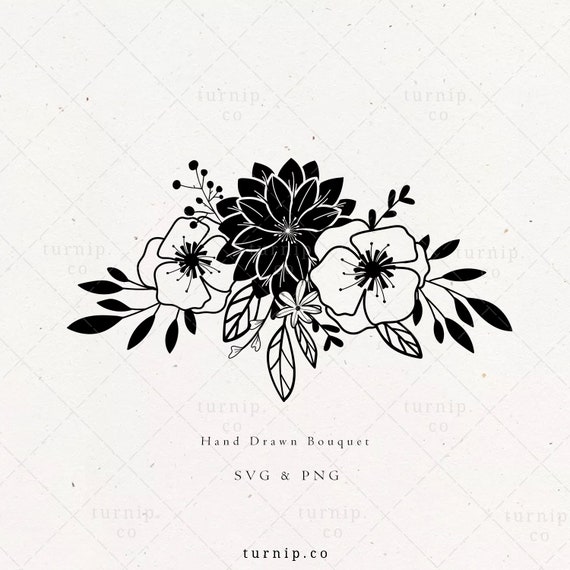 Flower SVG File Decorative Floral Border Png Flourish Accent - Etsy ...