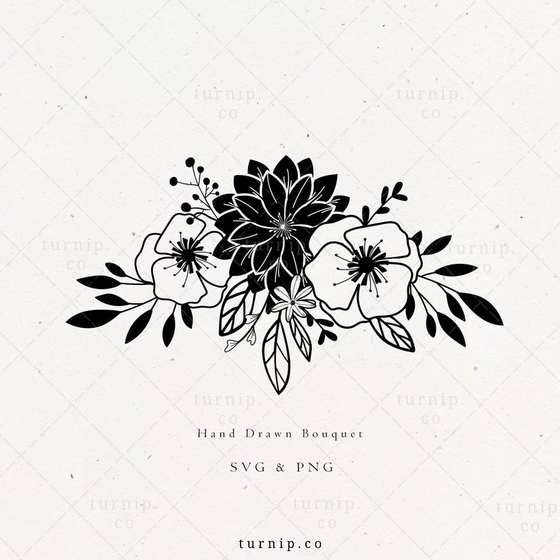 Download Flower SVG File Decorative Floral Border png Flourish Accent | Etsy