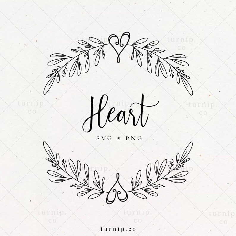 Download Heart Wreath SVG Floral Heart Wreath Clipart Leaf Border ...