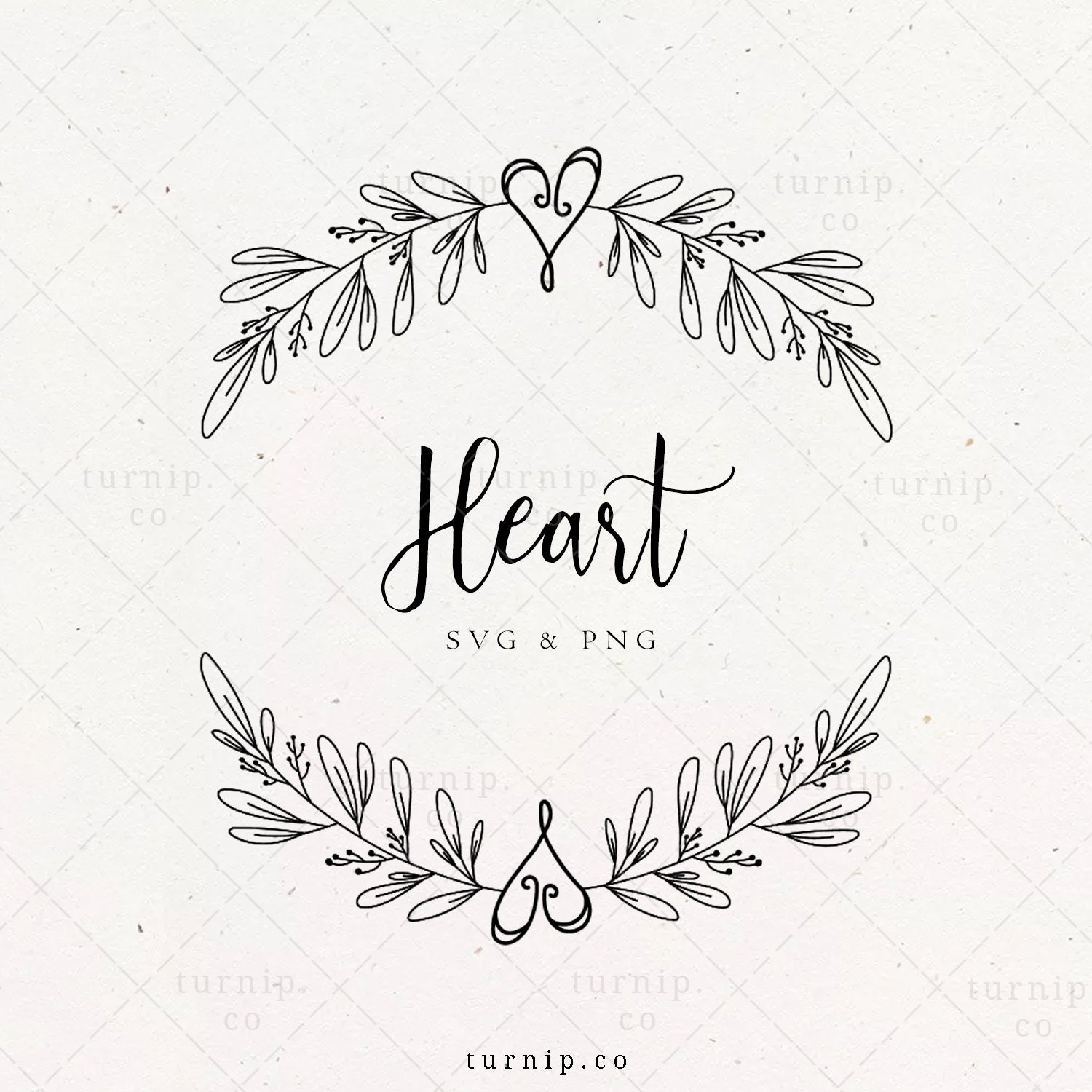 Download Heart Wreath Svg Floral Heart Wreath Clipart Leaf Border Etsy