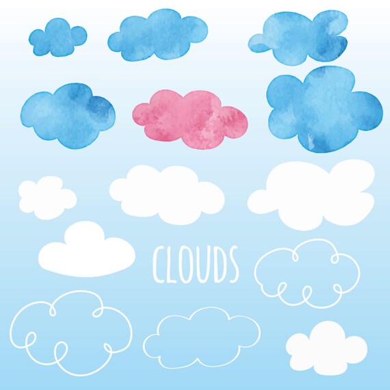 Cloud Clipart Png Graphic Design Watercolor Clouds Pink Etsy Cloud Clipart Png Graphic Design Watercolor Clouds Pink Etsy