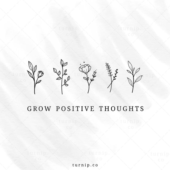 Grow Positive Thoughts Sublimation Clipart Design Black And Etsy Australia Grow Positive Thoughts Sublimation Clipart Design Black And Etsy Australia