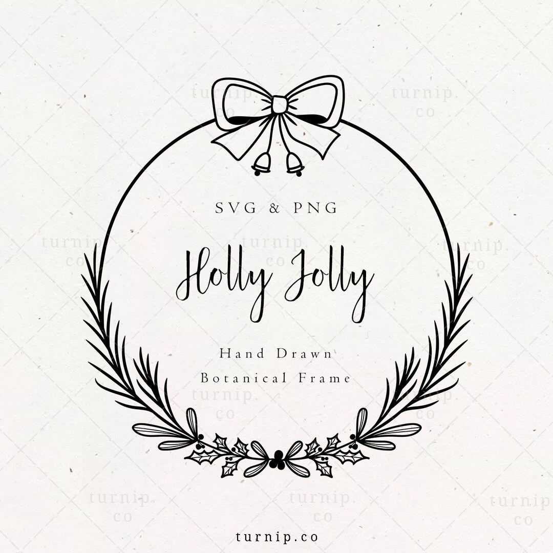 Christmas Frame SVG PNG Sublimation Merry Christmas Holly Etsy