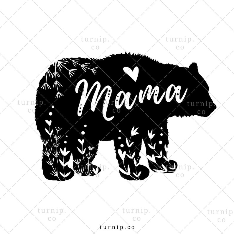 Mama Bear Clipart Sublimation Design Graphic Cartoon PNG