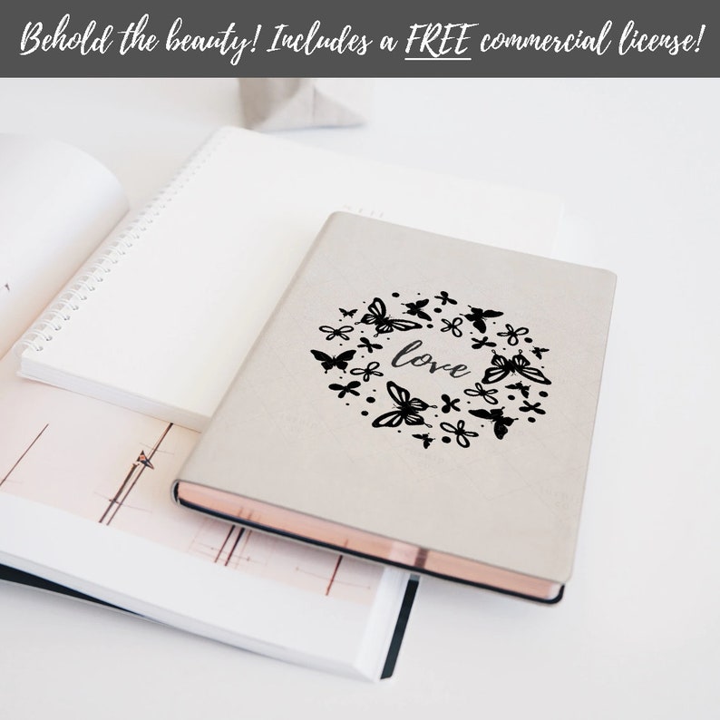 Download Butterfly Frame SVG & PNG Circle Monogram Label Logo ...