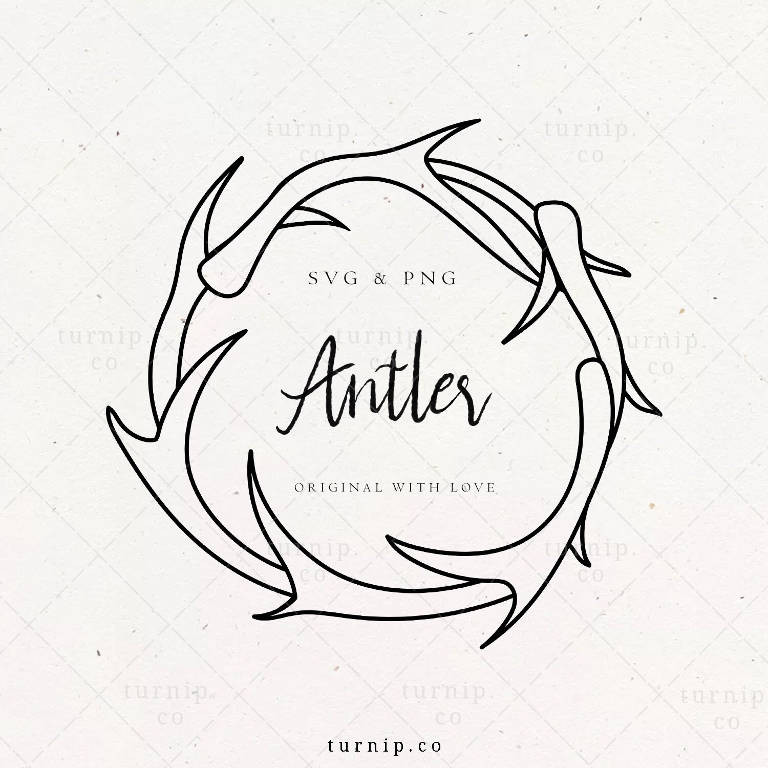 Download Deer Antler Wreath Svg Simple Frame Clipart Circle Border Etsy