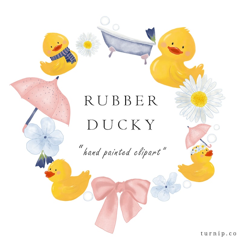 Watercolor Rubber Duck Clip Art Design Cartoon PNG