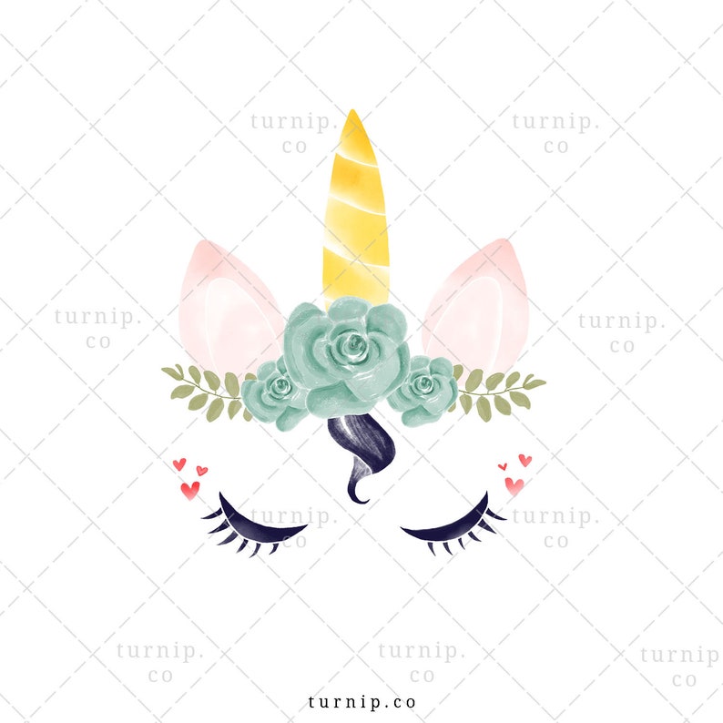 Unicorn Head Clipart PNG Sublimation Graphic Cartoon PNG