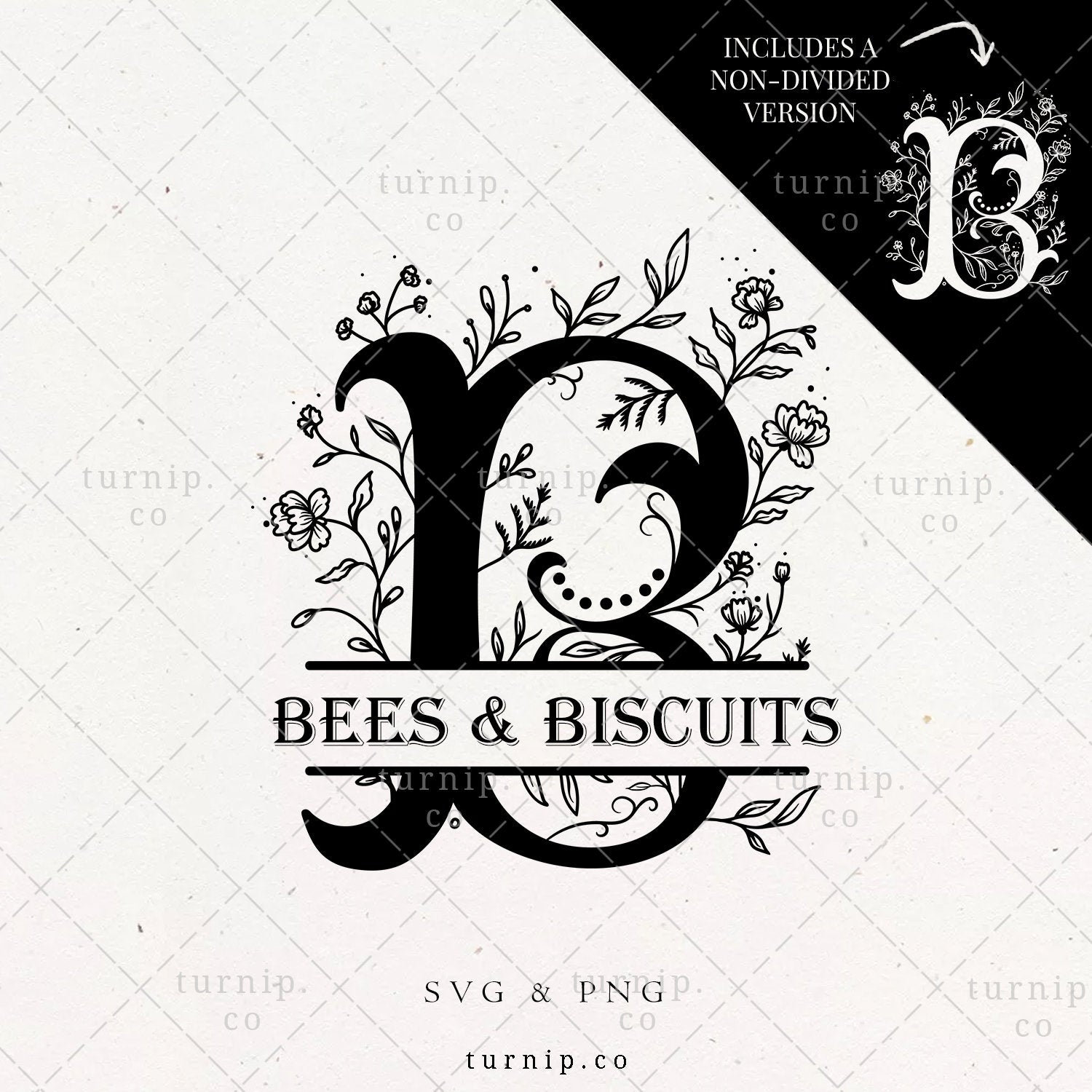 Letter B Split Monogram SVG