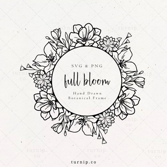 Turnip Flower Frame Svg Png Sublimation Vector Graphic
