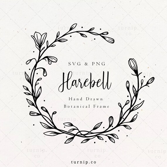 Harebell Flower Frame Svg Png Clipart Sublimation Graphic Etsy