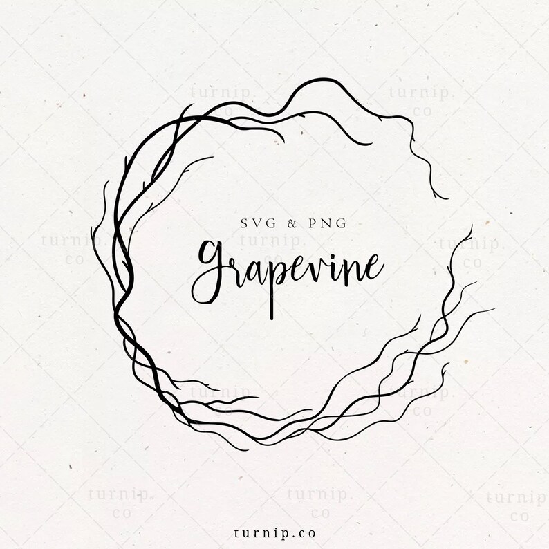 Download Grapevine Wreath SVG Vine Frame Clipart Simple Border png ...