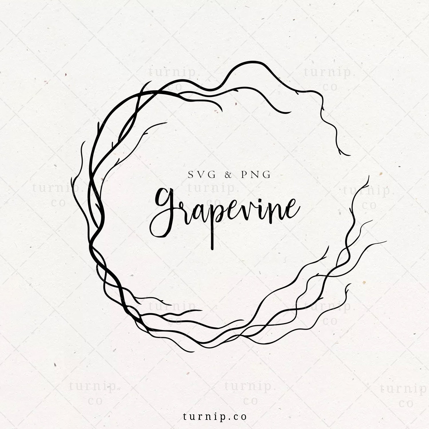 Grapevine Wreath SVG Vine Frame Clipart Simple Border png Etsy