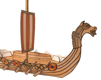 Viking Long Ship Cut Out and Make Model