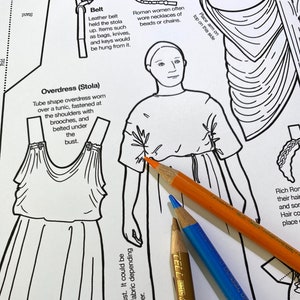 Download Roman Woman Dress Up Paper Doll to Colour