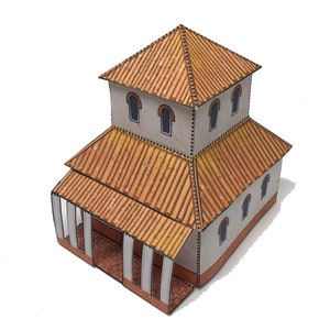 Roman British Temple Paper Model Download image 1