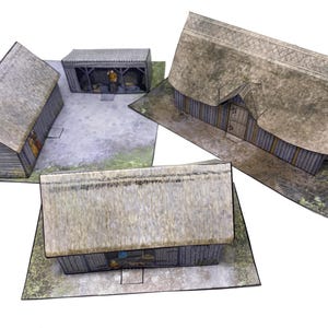 Download Anglo Saxon Village Buildings - Smithy, weaver, hall.