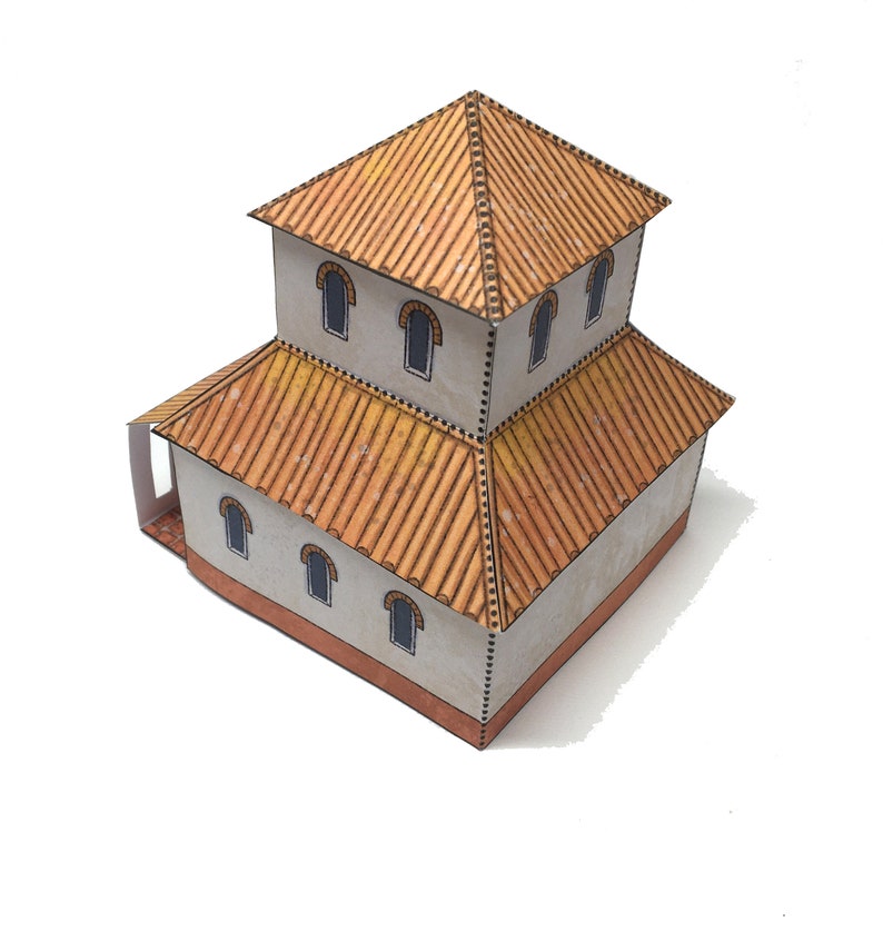 Roman British Temple Paper Model Download image 9
