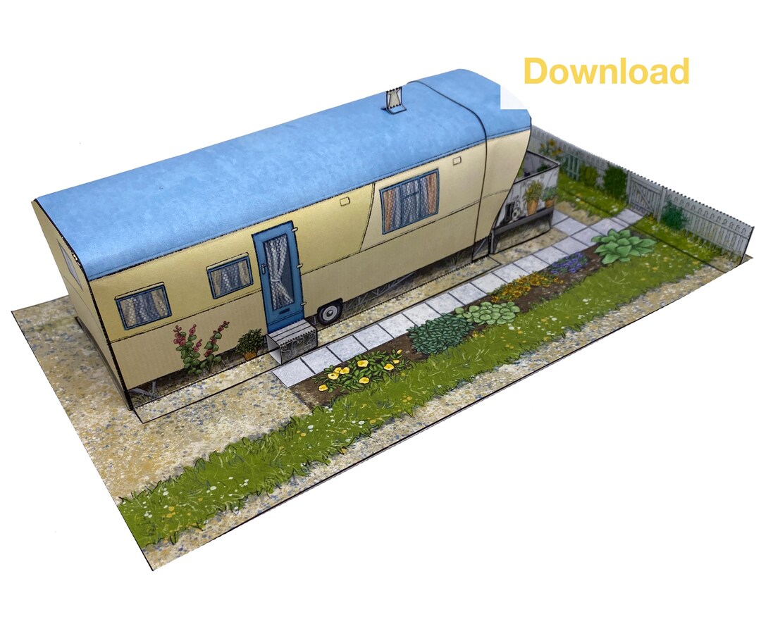 Caravan Paper Program Download Mid Century Static Caravan Paper Model Kit - Etsy UK